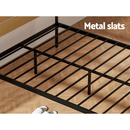 Artiss Bed Frame Double Size Metal Base Mattress Platform Foundation Black PAULA - Cosy Abode