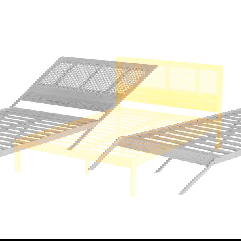 Artiss Bed Frame Double Size Rattan Wooden RITA - Cosy Abode