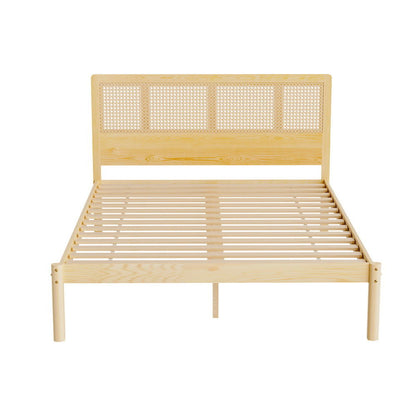Artiss Bed Frame Double Size Rattan Wooden RITA - Cosy Abode