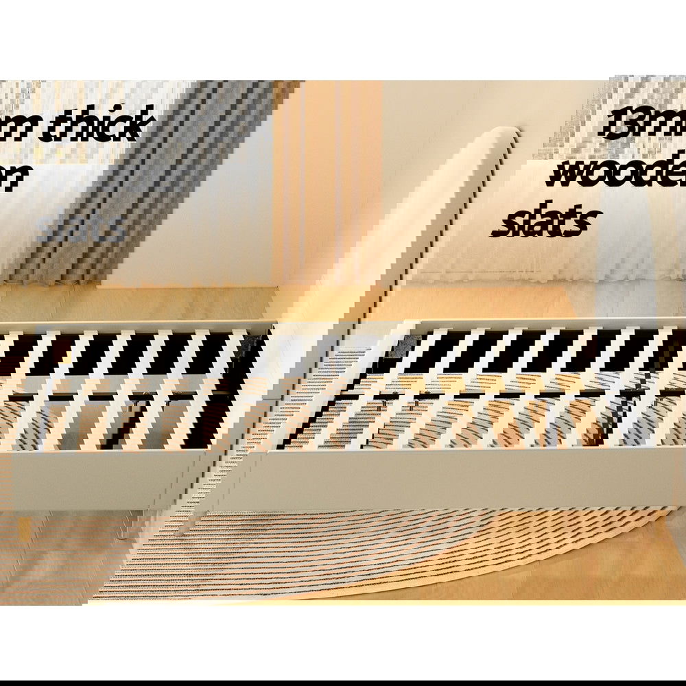 Artiss Bed Frame Double Size Velvet Cream ELLA - Cosy Abode