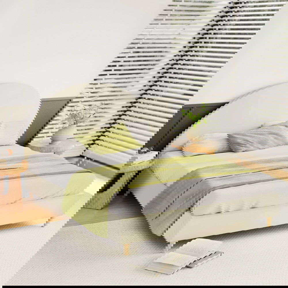 Artiss Bed Frame Double Size Velvet Cream ELLA - Cosy Abode