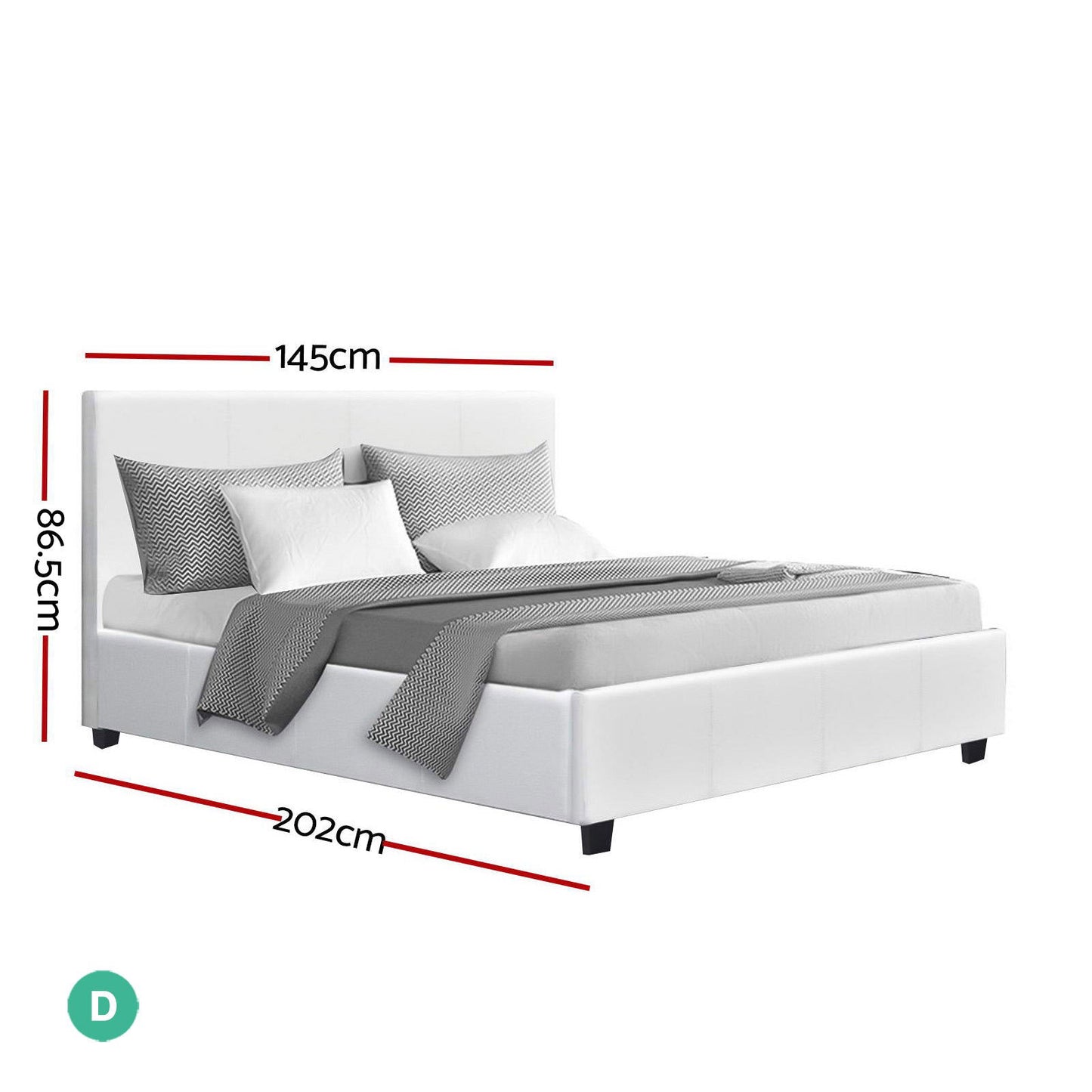 Artiss Bed Frame Double Size White NEO - Cosy Abode