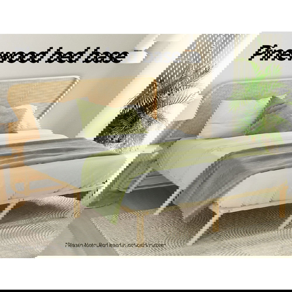 Artiss Bed Frame Double Size Wooden Base Mattress Platform Timber Pine AMBA - Cosy Abode