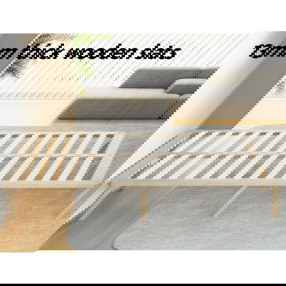 Artiss Bed Frame Double Size Wooden Base Mattress Platform Timber Pine AMBA - Cosy Abode