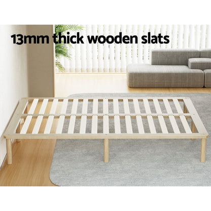 Artiss Bed Frame Double Size Wooden Base Mattress Platform Timber Pine AMBA - Cosy Abode
