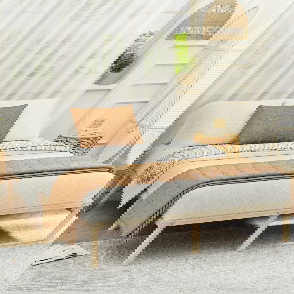 Artiss Bed Frame Double Size Wooden Base Mattress Platform Timber Pine AMBA - Cosy Abode