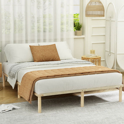 Artiss Bed Frame Double Size Wooden Base Mattress Platform Timber Pine AMBA - Cosy Abode