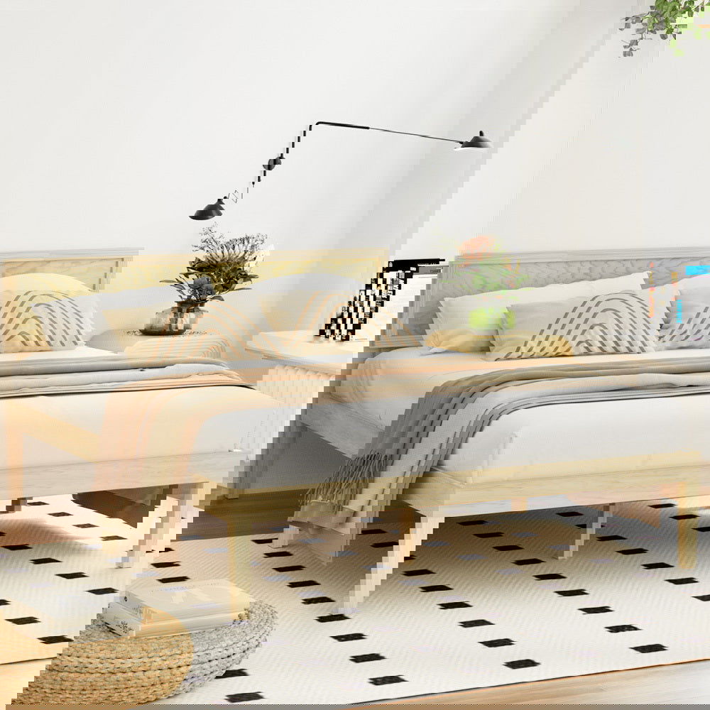 Artiss Bed Frame Double Size Wooden Base Mattress Platform Timber Pine YUMI - Cosy Abode