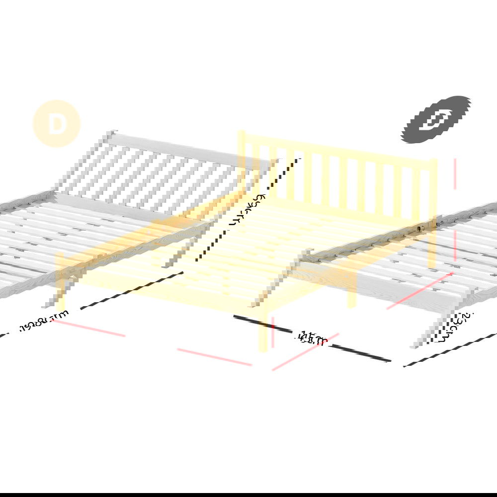 Artiss Bed Frame Double Size Wooden Oak SOFIE - Cosy Abode