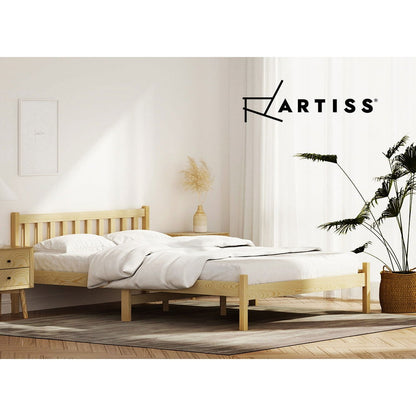 Artiss Bed Frame Double Size Wooden Oak SOFIE - Cosy Abode