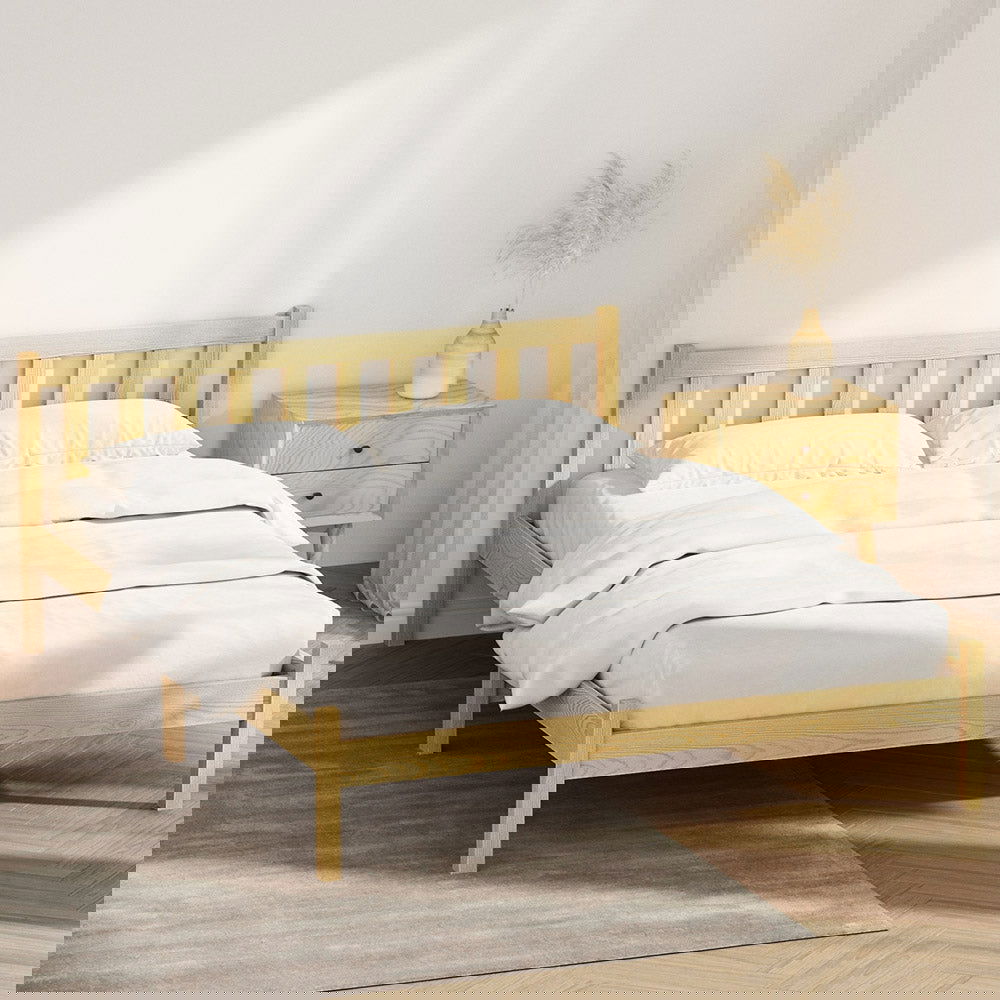 Artiss Bed Frame Double Size Wooden Oak SOFIE - Cosy Abode