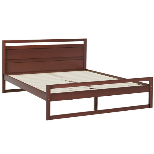 Artiss Bed Frame Double Size Wooden Walnut WITTON - Cosy Abode
