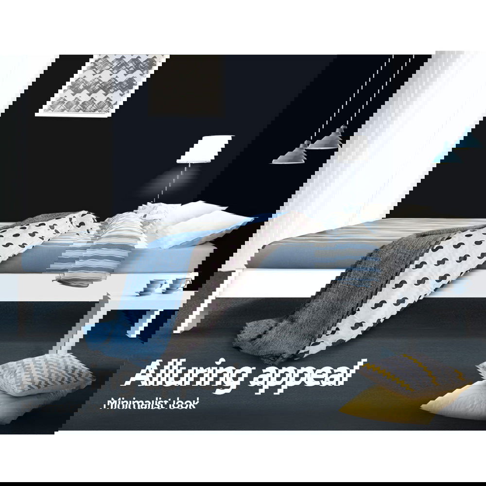 Artiss Bed Frame Double Size Wooden White JADE - Cosy Abode