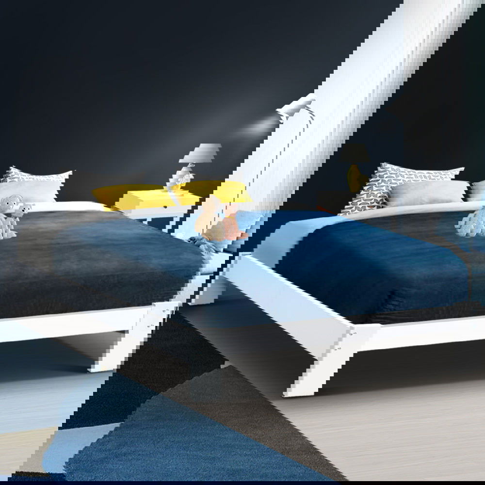 Artiss Bed Frame Double Size Wooden White JADE - Cosy Abode