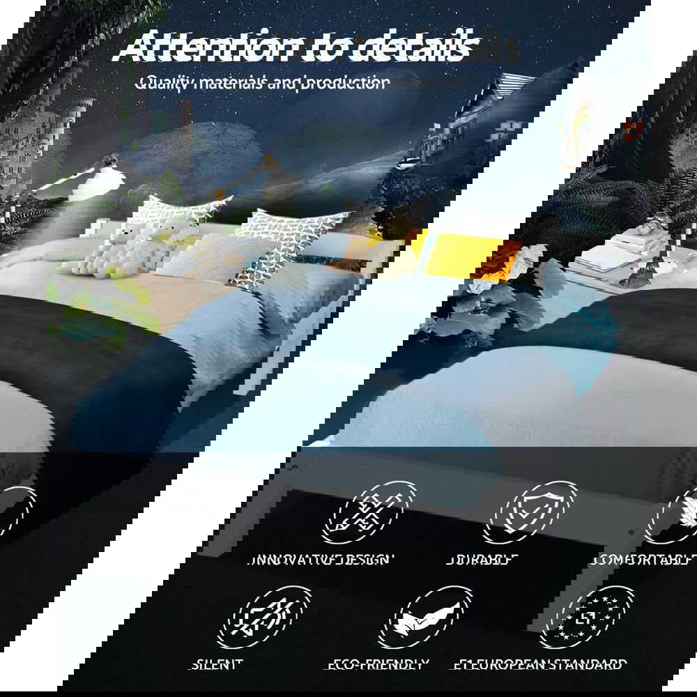 Artiss Bed Frame Double Size Wooden White LEXI - Cosy Abode