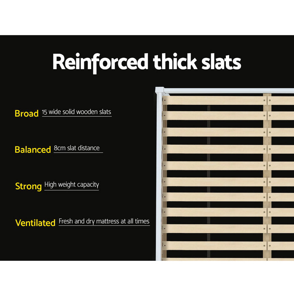 Artiss Bed Frame Double Size Wooden White LEXI - Cosy Abode