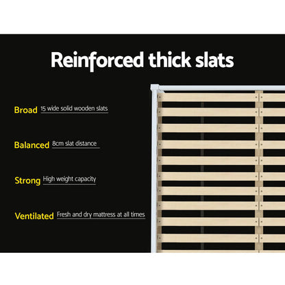 Artiss Bed Frame Double Size Wooden White LEXI - Cosy Abode