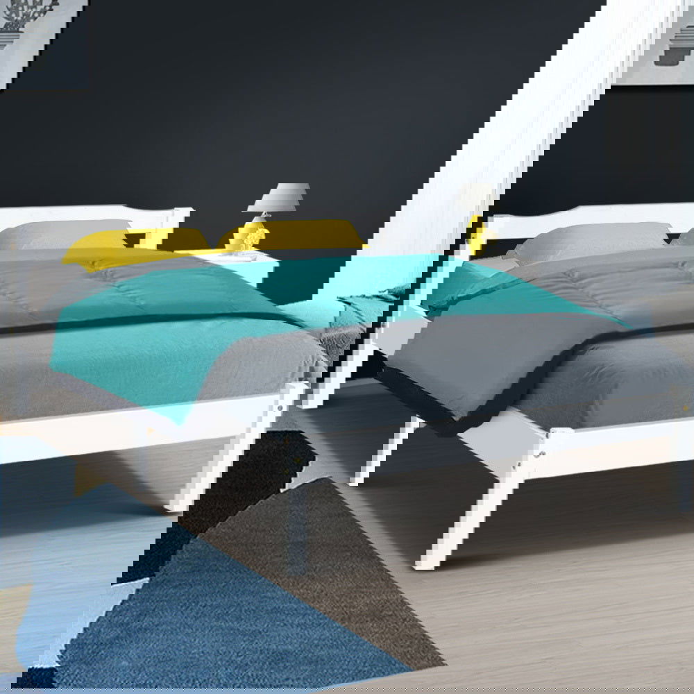 Artiss Bed Frame Double Size Wooden White LEXI - Cosy Abode