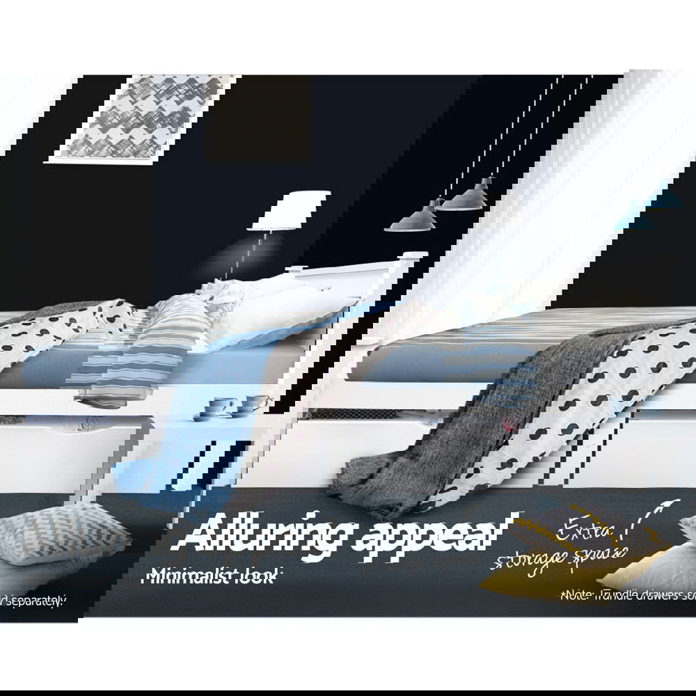 Artiss Bed Frame Double Size Wooden White RIO - Cosy Abode