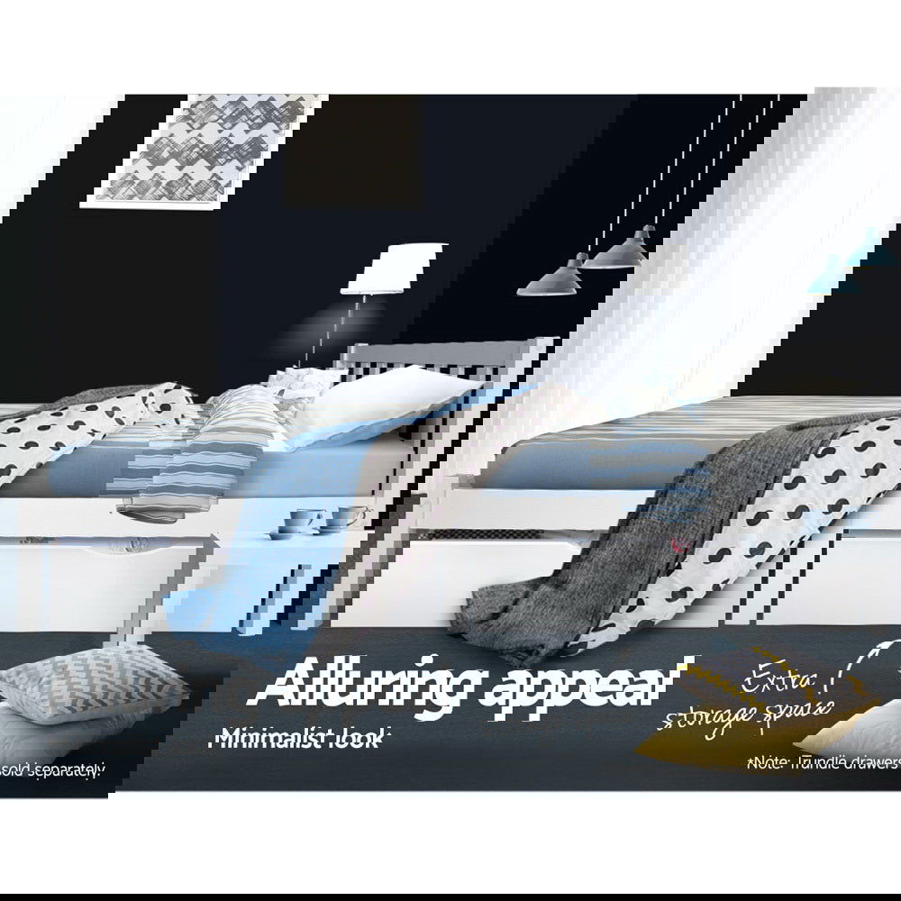 Artiss Bed Frame Double Size Wooden White SOFIE - Cosy Abode