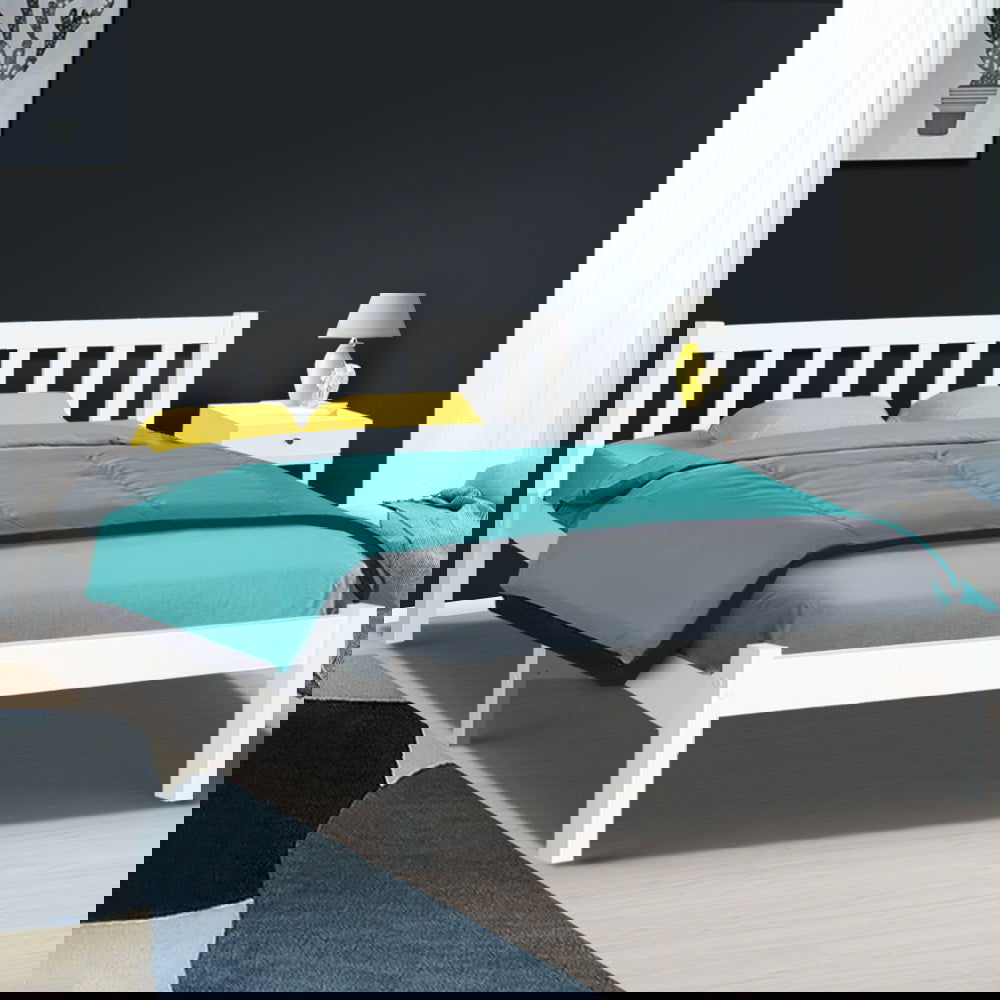 Artiss Bed Frame Double Size Wooden White SOFIE - Cosy Abode