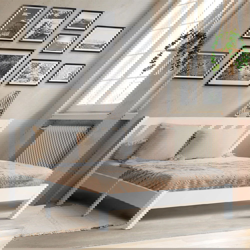 Artiss Bed Frame Double Size Wooden White SOFIE - Cosy Abode