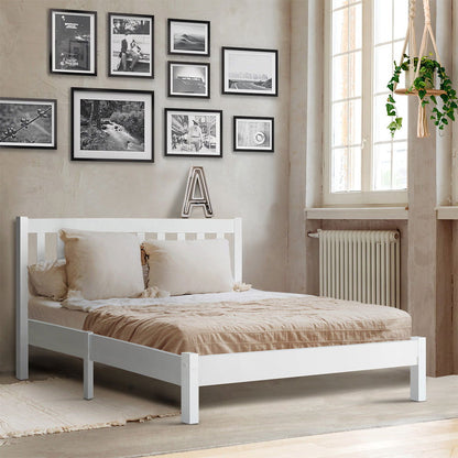 Artiss Bed Frame Double Size Wooden White SOFIE - Cosy Abode