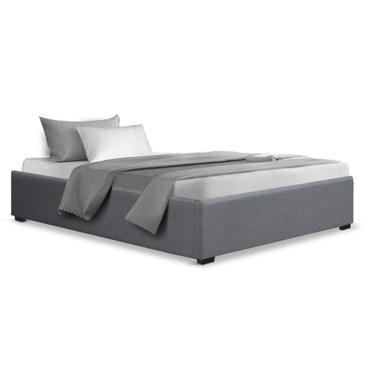 Artiss Bed Frame King Single Size Gas Lift Base Grey TOKI - Cosy Abode