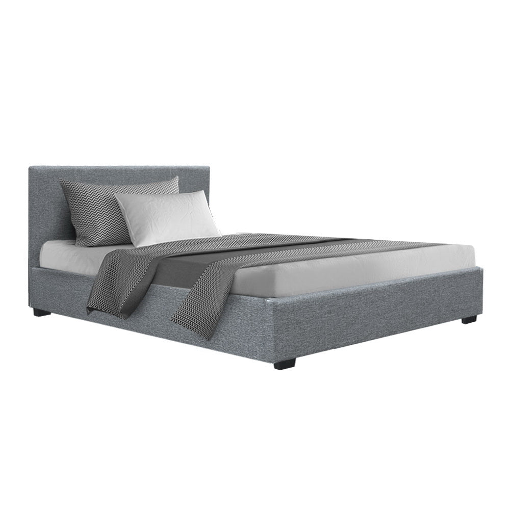 Artiss Bed Frame King Single Size Gas Lift Grey NINO - Cosy Abode