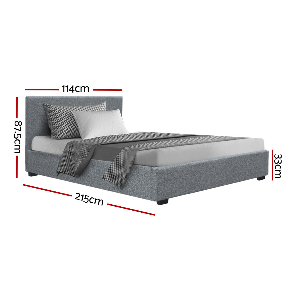 Artiss Bed Frame King Single Size Gas Lift Grey NINO - Cosy Abode