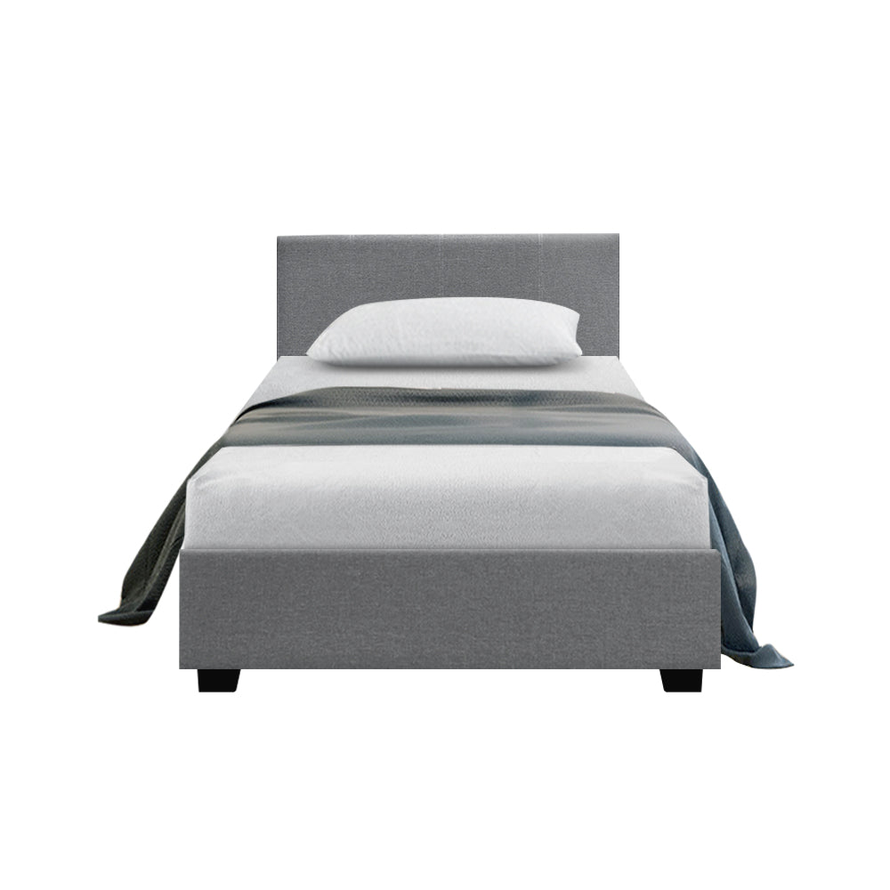 Artiss Bed Frame King Single Size Gas Lift Grey NINO - Cosy Abode