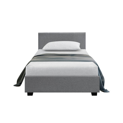 Artiss Bed Frame King Single Size Gas Lift Grey NINO - Cosy Abode