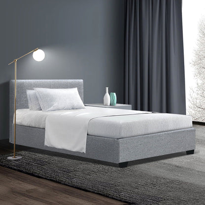 Artiss Bed Frame King Single Size Gas Lift Grey NINO - Cosy Abode