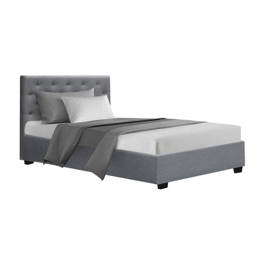 Artiss Bed Frame King Single Size Gas Lift Grey VILA - Cosy Abode