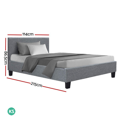 Artiss Bed Frame King Single Size Grey NEO - Cosy Abode