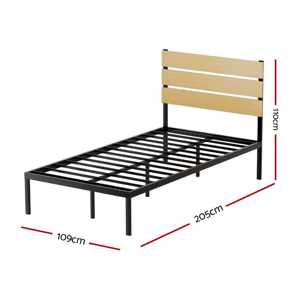 Artiss Bed Frame King Single Size Metal Base Mattress Platform Foundation PAULA - Cosy Abode