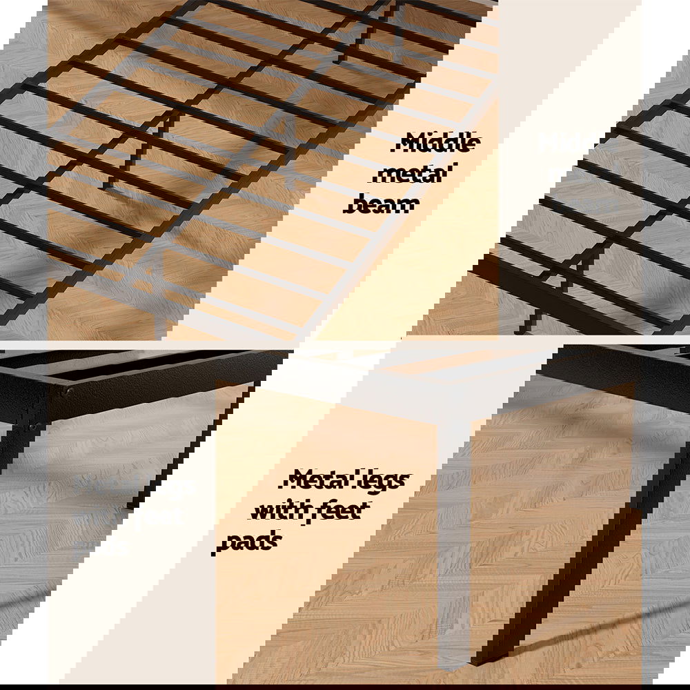 Artiss Bed Frame King Single Size Metal Base Mattress Platform Foundation PAULA - Cosy Abode