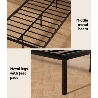 Artiss Bed Frame King Single Size Metal Base Mattress Platform Foundation PAULA - Cosy Abode