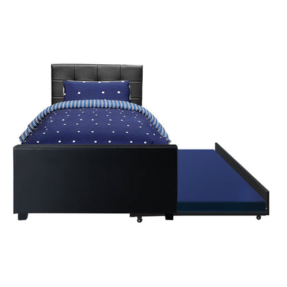Artiss Bed Frame King Single Size Trundle Daybed Black - Cosy Abode