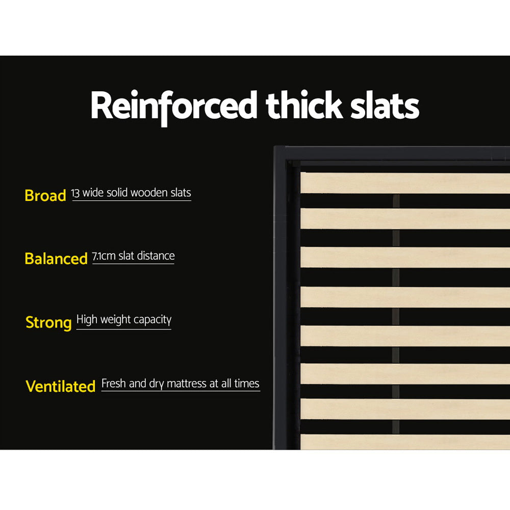 Artiss Bed Frame King Single Size Trundle Daybed Black - Cosy Abode