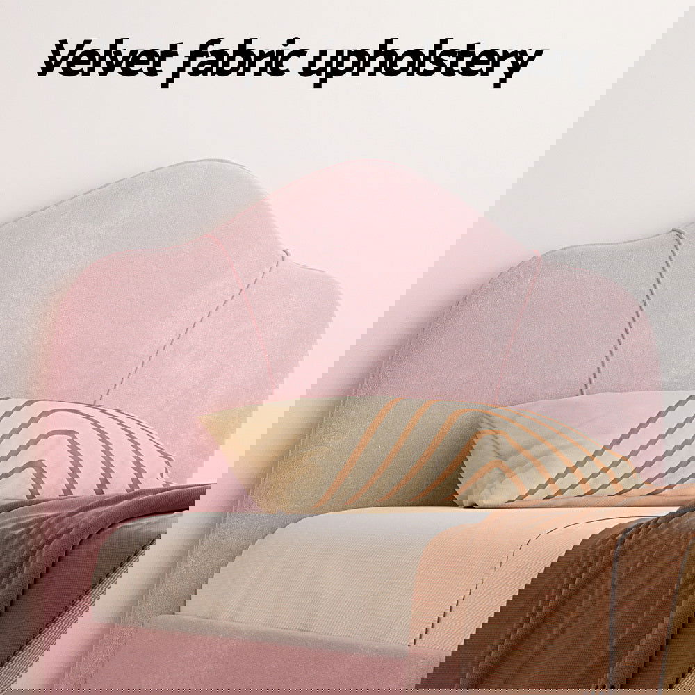 Artiss Bed Frame King Single Size Velvet Pink OLAN - Cosy Abode