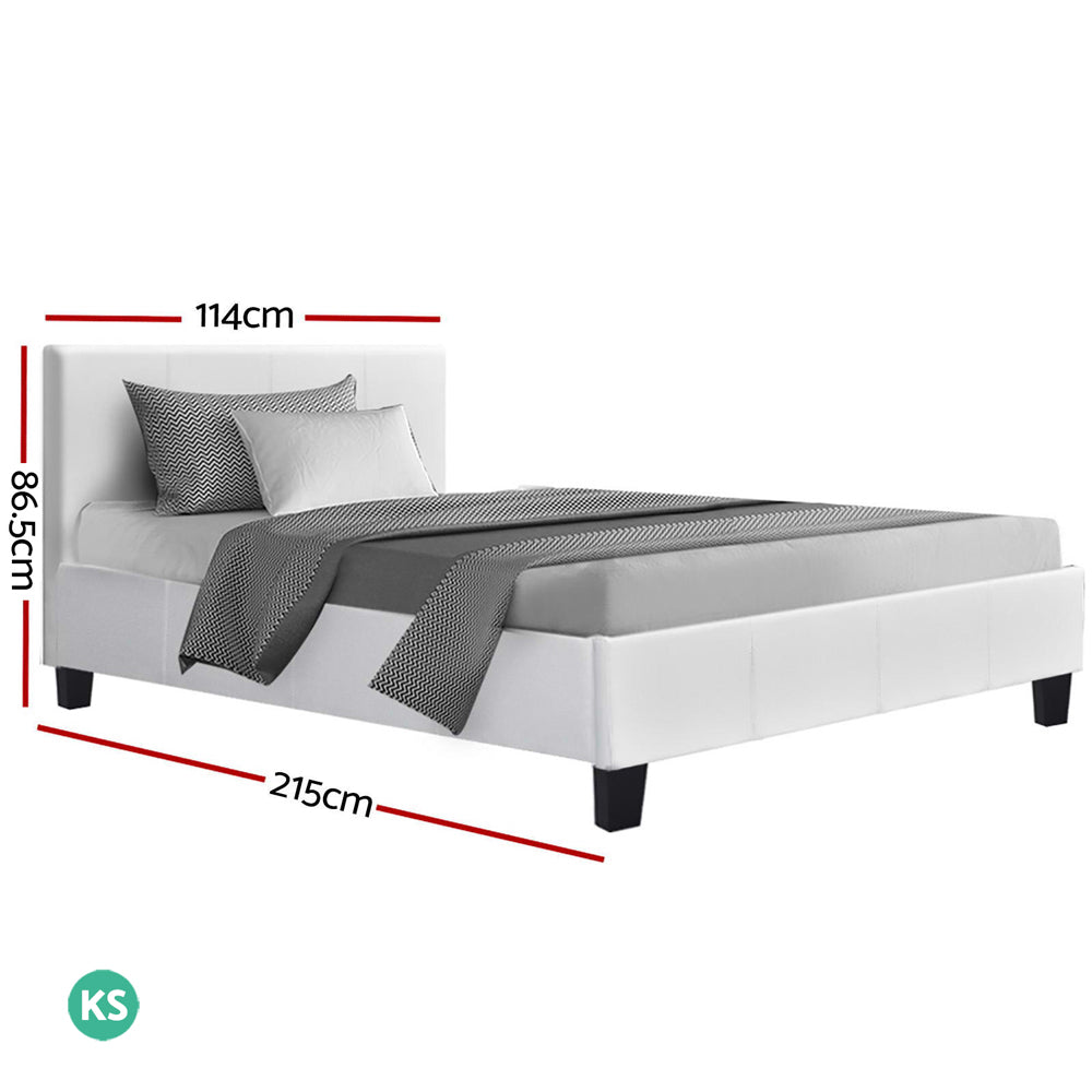 Artiss Bed Frame King Single Size White NEO - Cosy Abode