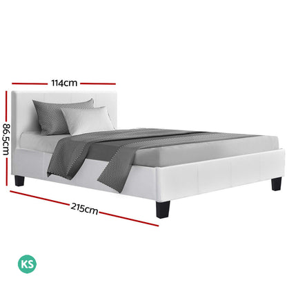 Artiss Bed Frame King Single Size White NEO - Cosy Abode