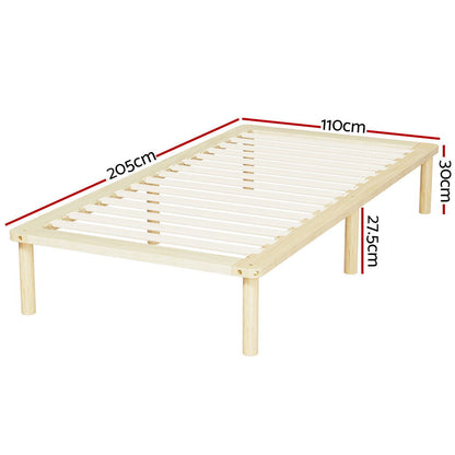 Artiss Bed Frame King Single Size Wooden Base Mattress Platform Timber Pine AMBA - Cosy Abode