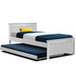 Artiss Bed Frame King Single Size Wooden Trundle Daybed White ELVIS - Cosy Abode