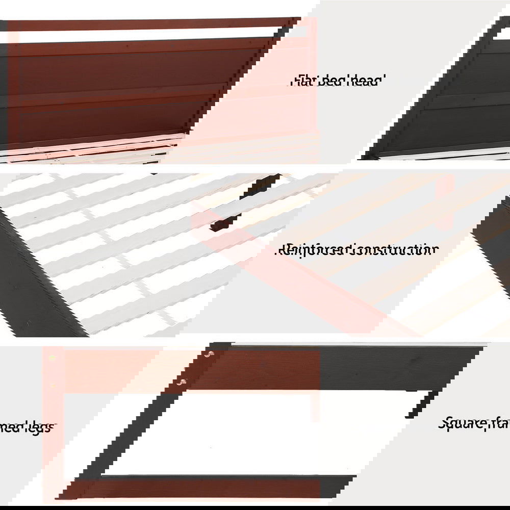 Artiss Bed Frame King Single Size Wooden Walnut WITTON - Cosy Abode