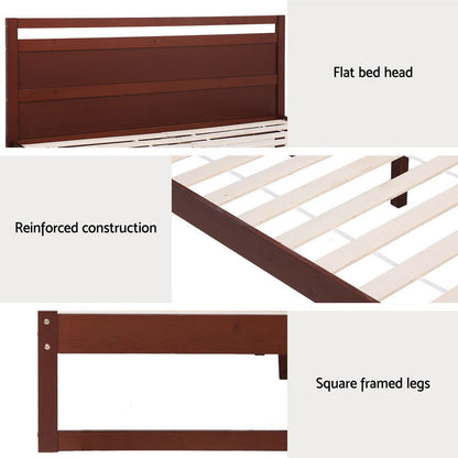 Artiss Bed Frame King Single Size Wooden Walnut WITTON - Cosy Abode