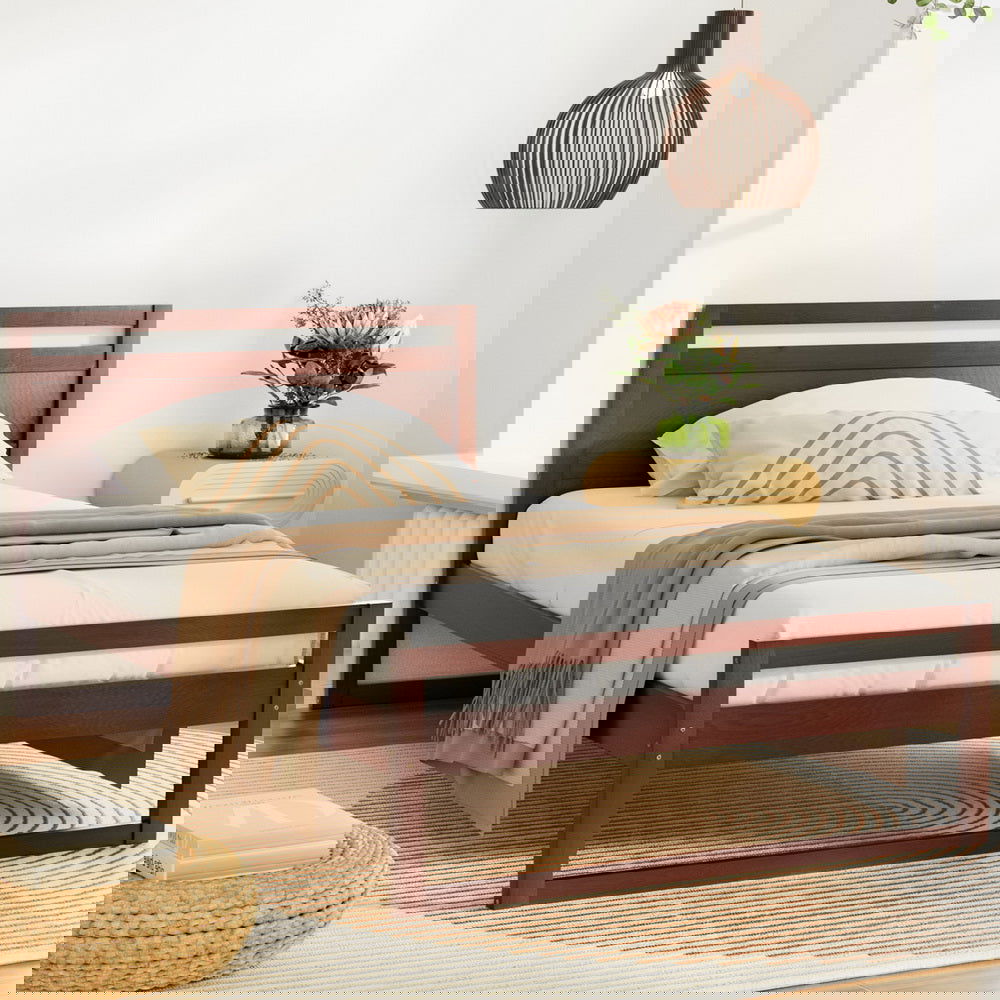 Artiss Bed Frame King Single Size Wooden Walnut WITTON - Cosy Abode