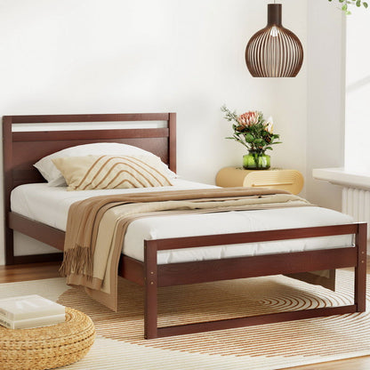 Artiss Bed Frame King Single Size Wooden Walnut WITTON - Cosy Abode