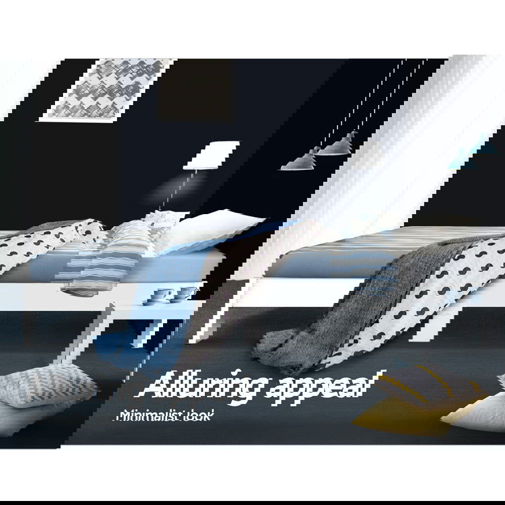 Artiss Bed Frame King Single Size Wooden White JADE - Cosy Abode